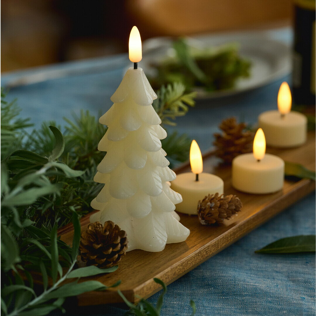 【当店最大P12倍！ブラックフライデー限定】LEDライト キャンドルツリー Lサイズ クリスマスツリー 置物 卓上 デスク 電飾 ライト ランプ 雑貨 インテリア ディスプレイ ナチュラル クリスマス プレゼント ギフト 飾り付け 北欧 シンプル かわいい おしゃれ 綺麗 モダン 安心