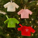 【マラソン限定!最大2,000円OFFクーポンあり】クリスマスオーナメント ウェア グリーン ホワイト グリーン レッド クリスマスツリー フェルト 不織布 温かい かわいい おしゃれ 北欧 ナチュラル 飾り 装飾 雑貨 ハンギング デコレーション インテリア クリスマス