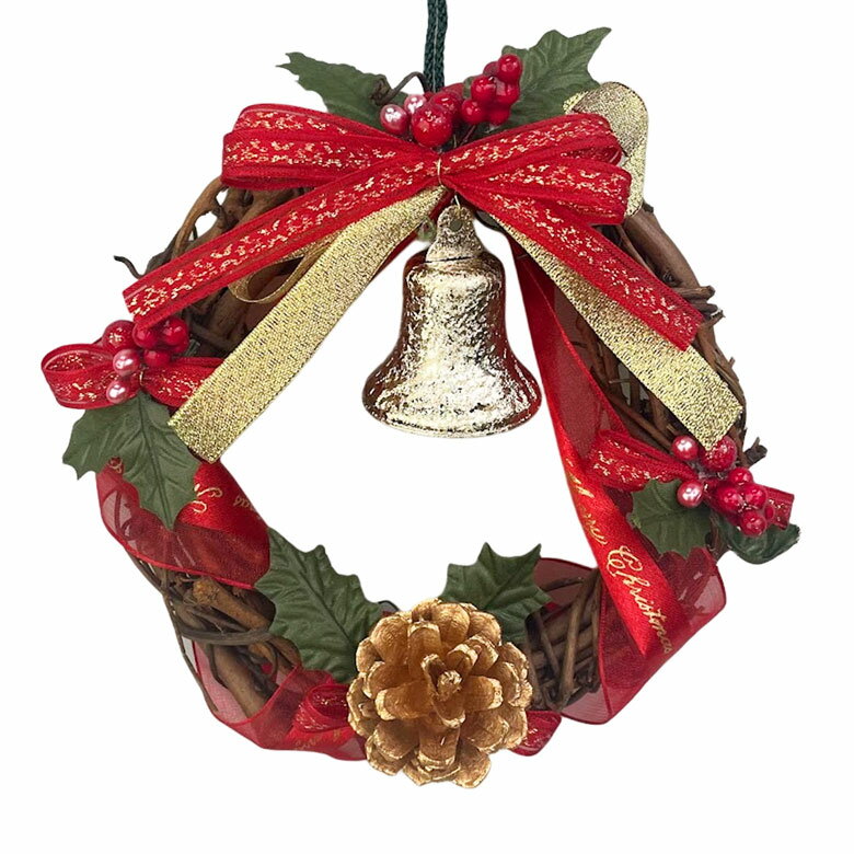 【当店最大P12倍！ブラックフライデー限定】【1000円ポッキリ】クリスマスリース 15cmレッド 玄関 ナチュラル 手作り オーナメント 豪華 おしゃれ 飾り 装飾 かわいい ドア 壁掛け ハンガー 天然素材 花 造花 リボン ギフト プレゼント 国内生産 在庫処分 特価
