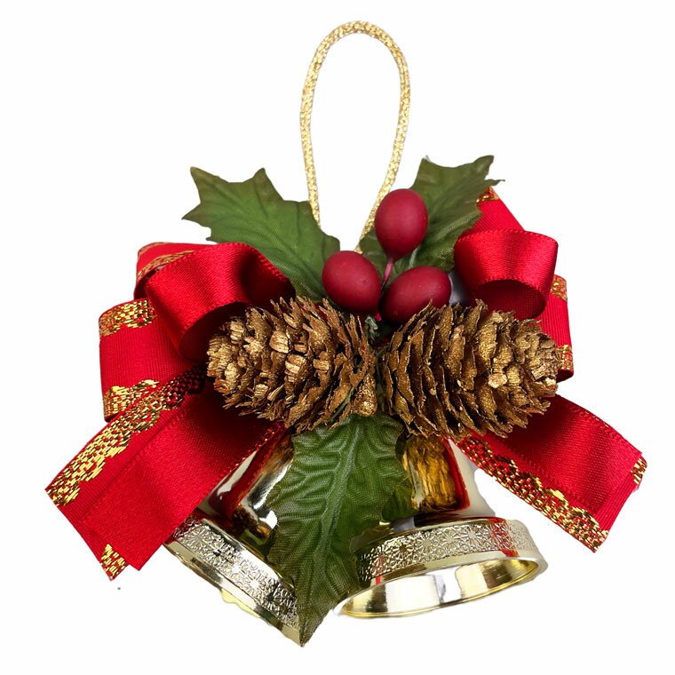 【当店最大P12倍！ブラックフライデー限定】【1000円ポッキリ】クリスマスベル レッド 10cm クリスマスツリー 玄関 部屋 北欧 ナチュラル オーナメント ドア 壁掛け 天然素材 花 造花 ギフト プレゼント クリスマスリース 在庫処分 お買い得