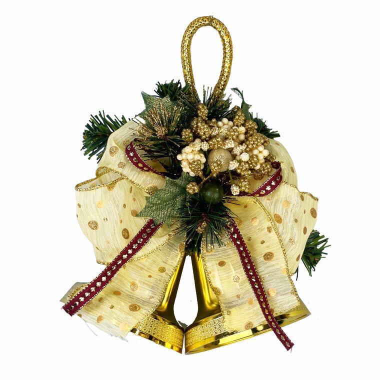 【当店最大P12倍！ブラックフライデー限定】【1000円ポッキリ】クリスマスベル 国産 ゴールド 玄関 部屋 北欧 ミニ 高級 豪華 赤 おしゃれ 飾り 装飾 かわいい 小さい 小さめ ドア 壁掛け デコレーション 天然素材 花 造花 送料無料 在庫処分 お買得