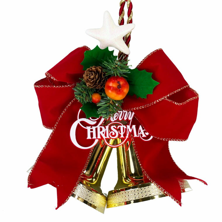 【当店最大P12倍！ブラックフライデー限定】【1000円ポッキリ】クリスマスベル 25cm 国産 レッド 玄関 部屋 北欧 ミニ 高級 豪華 赤 おしゃれ 飾り 装飾 かわいい 小さい 小さめ ドア 壁掛け デコレーション 天然素材 花 造花 送料無料 在庫処分 お買得