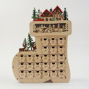 ウッドクリスマスアドベントカレンダー ブーツ クリスマス クリスマス置物 卓上 北欧 オブジェ アドベントカレンダー カウントダウン