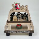 【在庫処分お買い得】LEDウッドクリスマスカー クリスマス クリスマス雑貨 北欧 装飾品 デコレーション 置物 卓上 電飾 かわいい 車