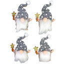 フェルトトムテクリスマスクリップ4個セット クリスマス おしゃれ かわいい 北欧 木製 ナチュラル 飾り 装飾 置物 小物 雑貨 サンタクロース サンタ インテリア クリスマス(3)