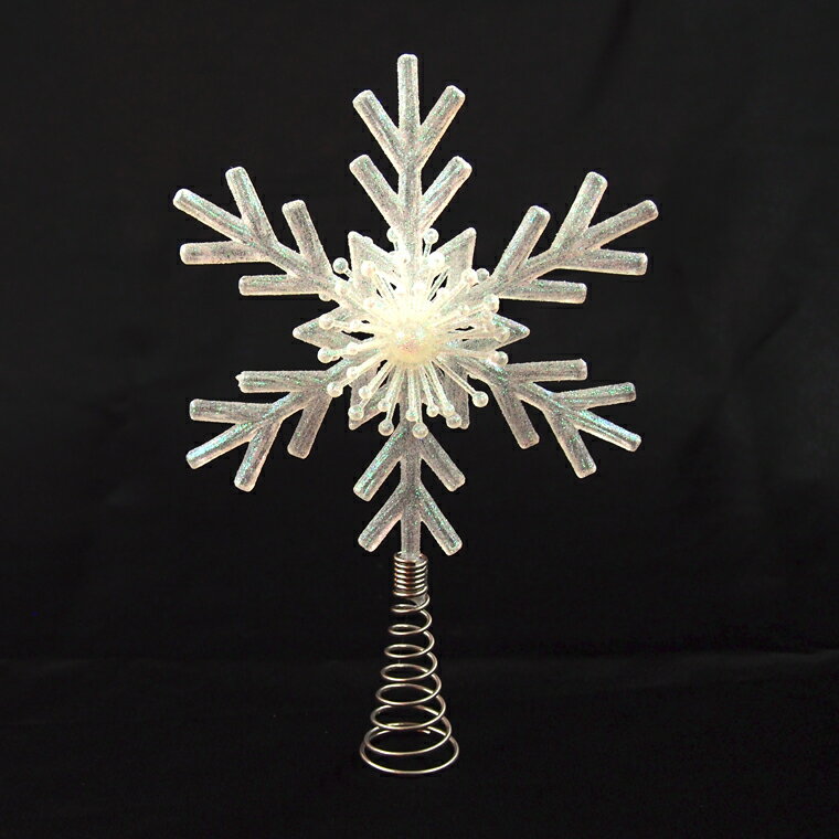 【在庫処分お買い得/24-20】アクリルスノーフレークトップスター ホワイト 頂点 星 クリスマスインテリア クリスマス雑貨 北欧 飾り 装飾 お洒落 おしゃれ オーナメントボール 大人 高級感 ツリートップ