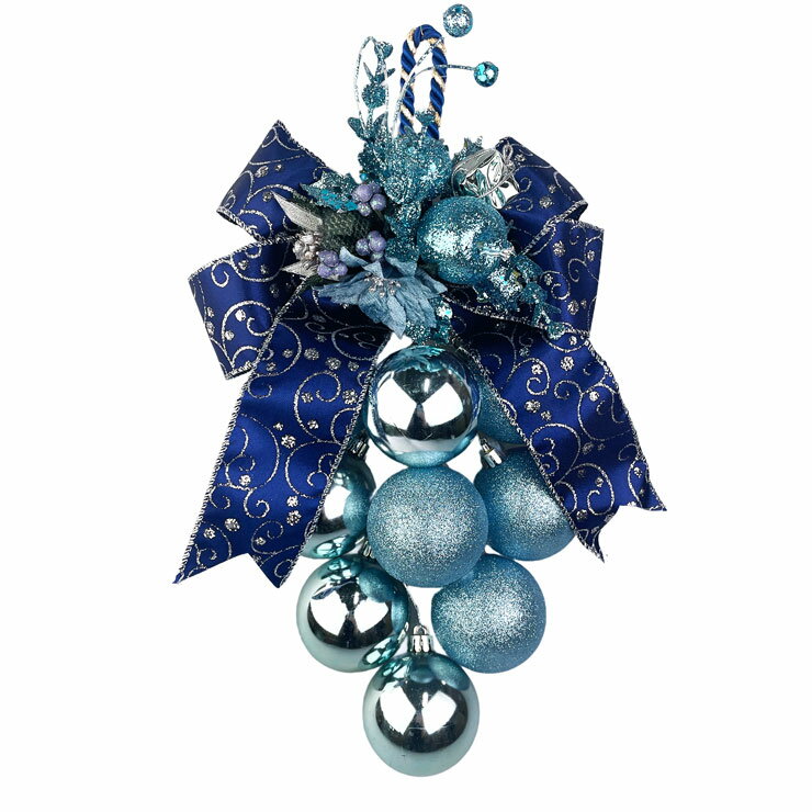 ★当店全品P10倍(21日20時〜)+クーポンあり★ ＼期間中限定 1000円ポッキリ／ クリスマス ボールクラスター ブルー クリスマスツリー 玄関 部屋 北欧 ナチュラル オーナメント 手作り 上品 高級 豪華 おしゃれ 飾り 装飾 クリスマスリース 送料無料 在庫処分 お買得のサムネイル