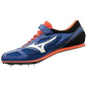 ミズノ MIZUNO ジオストリーク4(ユニセックス) 中距離スパイク U1GA1913-01 (ブルー×ホワイト×オレンジ)