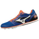 ミズノ MIZUNO ジオスプラッシュ 7(ユニセックス) NEW 中・長距離スパイク U1GA1914-01 (ブルー×ホワイト×オレンジ)