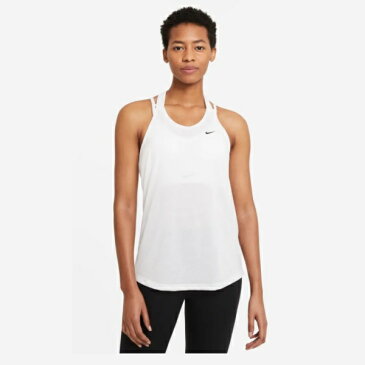 ナイキ Nike ウィメンズ DRIーFIT ESS ELASTIKA タンク トップ レディースランニングシャツ DA0371-100(ホワイト/(ブラック))