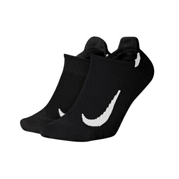 ナイキ Nike 2P マルチプライヤー ノーショウ ソックス ランニングソックス SX7554-010(ブラック/(ホワイト))