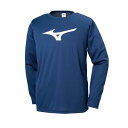 ミズノ MIZUNO Tシャツ(長袖/ユニセックス) 長袖Tシャツ 32MA9145-80(ドレスネイビー×ホワイト)