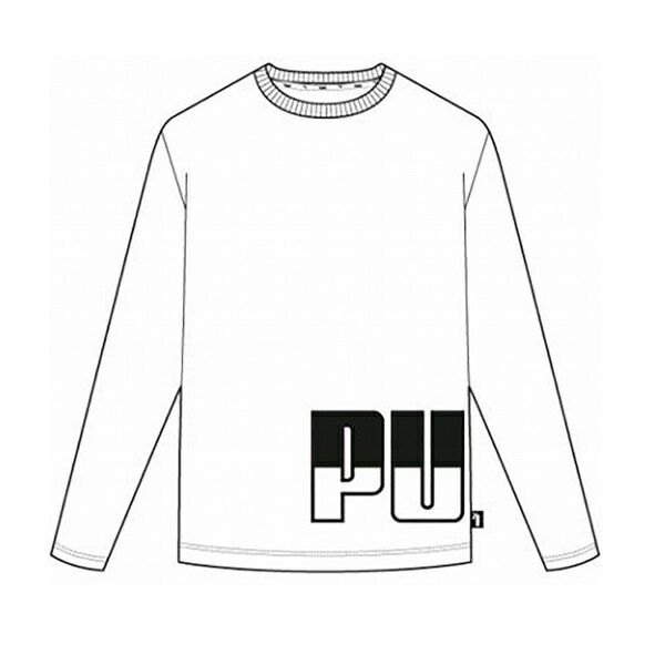 プーマ PUMA BIG　LOGO　LS　Tシャツ 長袖Tシャツ 588468-03(プーマホワイト)