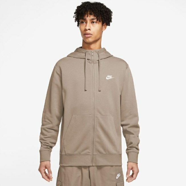 ナイキ Nike クラブ フレンチテリーフルジップフーディ スウェットシャツ BV2649-247(カーキ/カーキ/（ホワイト）)