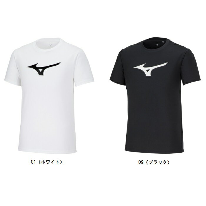 ■ブランド：ミズノ MIZUNO ■カテゴリー：バレーボール ■種目：バレーボールシャツ ■商品名：Tシャツ[ユニセックス] ■商品コード：32MAA155 ■カラー ・01（ホワイト） ・09（ブラック） ■サイズ：S・M・L・XL ＜商品の実寸（商品の仕上がり寸法）＞ 後丈：S／64cm、M／66cm、L／68cm、XL／70cm 胸回り：S／100cm、M／104cm、L／108cm、XL／112cm 肩幅：S／40.2cm、M／41.6cm、L／43cm、XL／44.4cm 袖丈：S／18cm、M／19cm、L／20cm、XL／21cm ■素材：ポリエステル100％ ■生産国：中国製 （特徴） ・この商品にはリサイクルポリエステル繊維が75％以上使用されています。 ・ランバードマーク：ラバープリント・BIGランバードマークが印象的なベーシックウエアです。