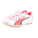 プーマ PUMA キッズ ウルトラ プレイ HG + MID ジュニアサッカースパイク 107531-01(プーマホワイト/プーマブラック/ファイヤーオーキッド...