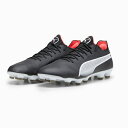 プーマ PUMA キング アルティメット HG/AG サッカースパイク 107564-01(プーマブラック/プーマホワイト/ファイヤーオーキッド)