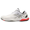 ミズノ MIZUNO ウエーブファング 2(ユニセックス) バドミントンシューズ 71GA2313-21(ホワイト×ブラック×ピンク)