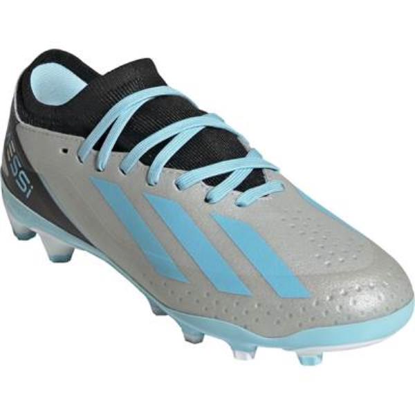 アディダス adidas エックス クレイジーファスト MESSI.3 HG/AG J ジュニアサッカースパイク IE4081(シルバーメタリック/ブリスブルー/コアブラック)