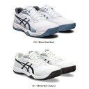 ■ブランド：アシックス asics ■カテゴリー：テニス・バドミントン ■種目：テニスシューズ ■商品名：COURT SLIDE 3 CLAY/OC(オムニ・クレー) ■商品コード：1041A389 ■カラー ・100（White/Steel Blue） ・101（White/Dark Auburn） ■サイズ：25.0〜28.0cm ■幅/ラスト：STANDARD ■素材：インナーソール素材/合成樹脂 ■アッパー素材：人工皮革（合成皮革）・合成繊維 ■アウター素材：ゴム底 ■原産国：カンボジア製 ■適合する別売中敷：1173A029 （特徴） ・オムニ（砂入り人工芝）・クレーコート用です。 ・ （公財）日本ソフトテニス連盟公認 ・NON MARKING RUBBER対応・アッパーには人工皮革を使用し、かかと部内側にソフトなパッドを使用することで快適な履き心地を実現し、アウターソールには横方向の動きに対して安定性を高める小指側に巻き上げられたラバーを使用しています。