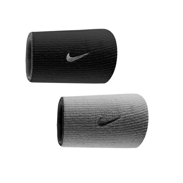 ナイキ Nike DRI-FIT ダブルワイドリストバンド ホーム アンド アウェイ 2パック スポーツアクセサリー リストバンド BN2093-022(ブラック/ベースグレー)