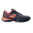 バボラ BABOLAT ウィメンズ用ジェットマッハ3 SG (砂入り人工芝) レディーステニスシューズ 31S24684-2039(ブラック/リビングコーラル)