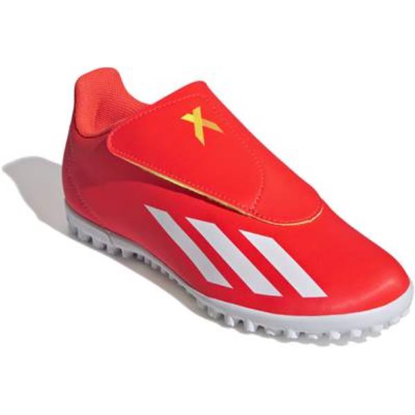 アディダス adidas キッズ エックス クレイジーファスト CLUB VEL TF ジュニアサッカートレーニングシューズ IF0714(ソーラーレッド/フットウェアホワイト)