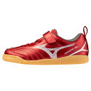 ミズノ MIZUNO モナルシーダNEO III CLUB KIDS IN ジュニアフットサルシューズ P1GG2526-60(ルビーレッド×ホワイト)