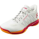 ヨネックス YONEX パワークッション コンフォート Z ワイド ミッド レディースバドミントンシューズ SHBCFZ3WM-236(オフホワイト/レッド)