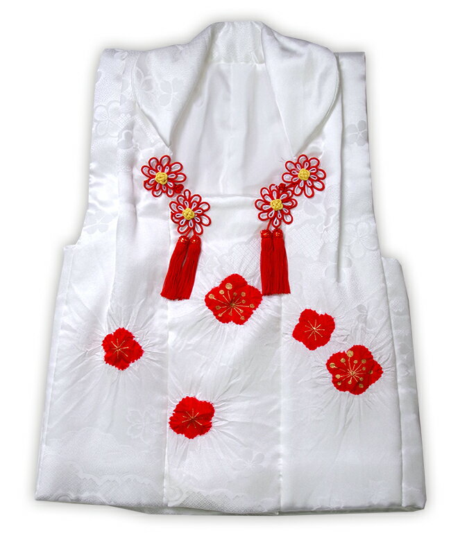 【楽天市場】七五三 正絹三歳被布 白地 縫い締め絞り 赤梅柄出し【送料無料】：きものe-shopおうみ屋