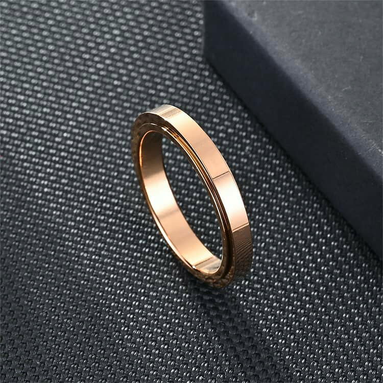ピンクゴールド ステンレス 送料無料 2点セット スピンナー 回転 シルバー 2点セット 金属アレルギー 幅4mm ブラック おすすめ ステンレス ゴールド ステンレススチール 指輪 かわいい 無地 プレーン 細身 重ね付け 女性 ohmysweets-10000032 Oh My Sweets サンプル画像3