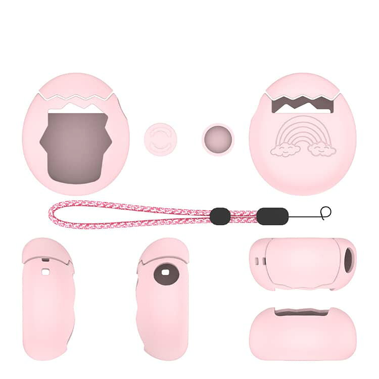 Oh My SweetsのParadise 保護カバー Tamagotchi ケース Paradise（たまごっちパラダイス） Tamagotchi 衝撃吸収 カバー ケース case 保護ケース たまごっちパラダイス 2点セット Tamagotchi タマゴッチパラダイス キズ防止 全面保護 携帯ストラップ付き 洗浄可能｜アングル2