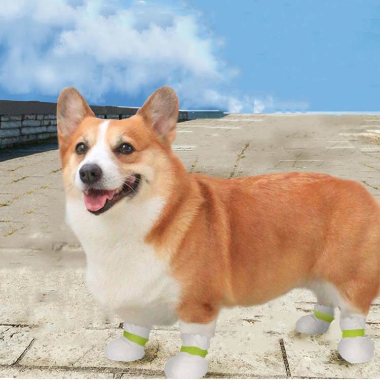Oh My Sweetsのカバー 柔らかい 80個（40足）セット 肉球保護 犬のシューズ 不織布 散歩 犬用靴下 犬靴下 ペット カバー 足 靴 ドッグブーツ ケガ防止 防塵 防水 ペット靴 犬の靴 足保護 汚れ防止 使い捨てブーツ 犬の靴 保護シューズ ペットグッズ 犬 滑り止め｜アングル3