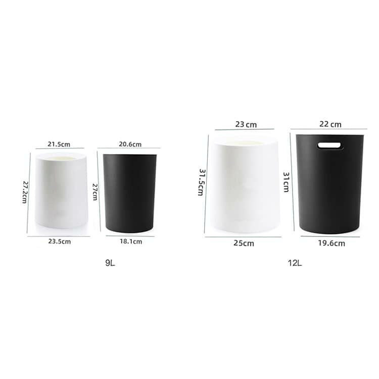 12L ゴミ袋が見えない フタなし ゴミ箱 蓋なし ごみ箱 ゴミ箱 ダストボックス 大容量 9L 二重構造 無地 シンプル プラスチック 北欧 リビング キッチン トイレ 洗面所 ohmysweets-10005344 Oh My Sweets サンプル画像2