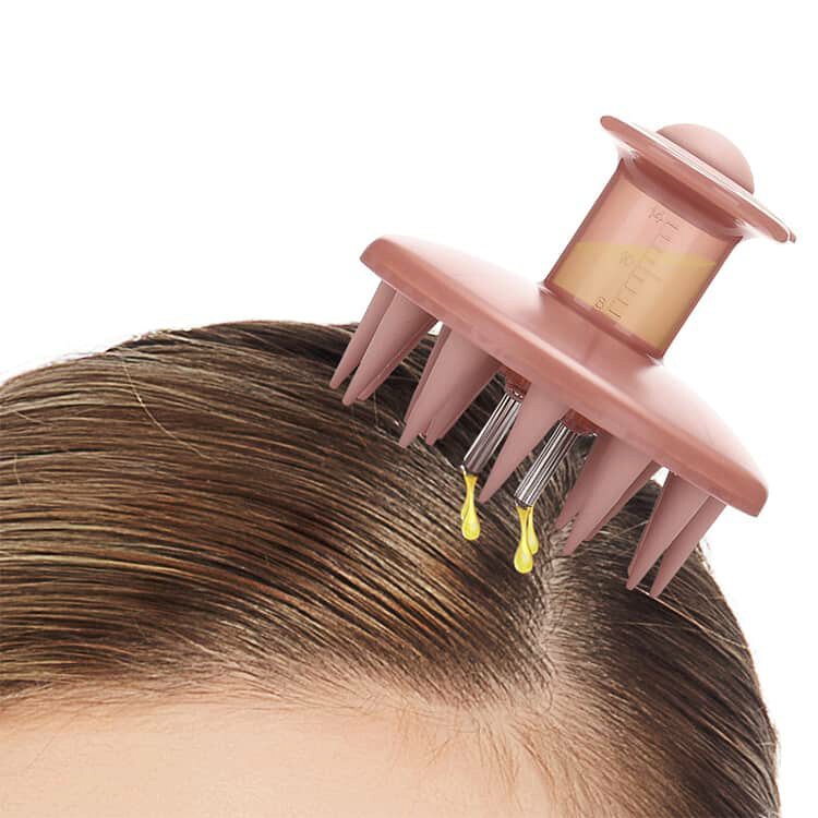 頭皮ケア導液コーム 頭皮ブラシ オイル注入式 頭皮マッサージ ヘアオイル塗布 シリコン製 ヘアケア ヘッドスパブラシ シリコンブ ohmysweets-10006550 Oh My Sweets サンプル画像2