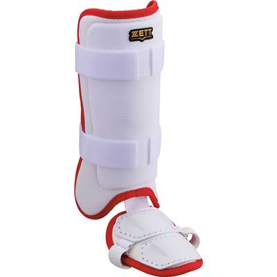 展示会限定品【野球 ゼット レッグガード】ゼット 打者用レッグガード(左右兼用)(BLL320AC) ■ホワイト×レッド