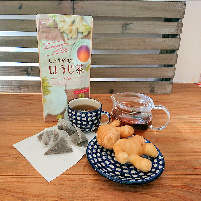 しょうが入ほうじ茶 生姜の味 香りとほうじ茶 ginger roasted green tea 2g20包入 1袋