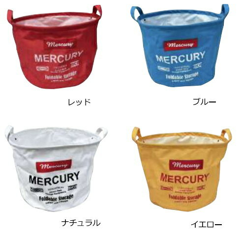 乐天商城 - Mercury マーキュリー　キャンバスラウンドバケツ　MERCURY ナチュラル/レッド/ブルー/イエロー