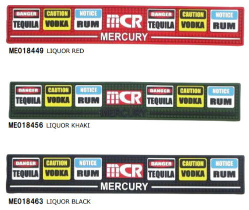 Mercury　マーキュリー　バーマット　LIQUOR　レッド/カーキ/ブラック　W60xD1xL10センチ