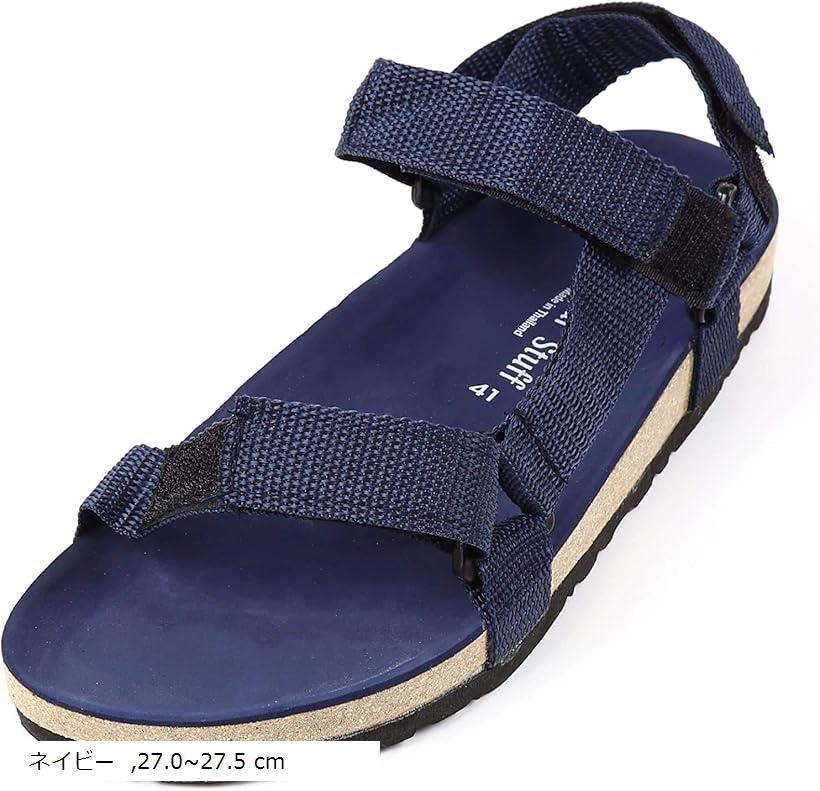 グラディエーターサンダル 履き心地抜群 男女兼用 27cm～27.5cm(ネイビー, 27.0～27.5 cm)