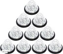 互換品防水 24v サイドマーカー ダイヤモンドカット 16連 LED 10個セット レンズ マーカーランプ トラック 外装 パーツ 車幅 側灯 シャーシ 丸型(ホワイト)