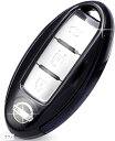 ニッサン スマートキーケース キーカバー 鍵入れ 収納 日産 NISSAN ノート セレナ キューブ マーチ エルグランド エクストレイル(ブラック, スマートキーサイズ)(4)