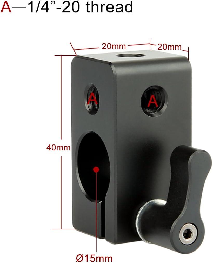 互換品15mmロッドクランプ 2個入り レールコネクターアダプター 1/4ネジ穴付き 15m...