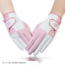 ゴルフグローブ レディース 両手 女性用 ゴルフ手袋(ピンク, 22 (18.0cm-18.5cm))