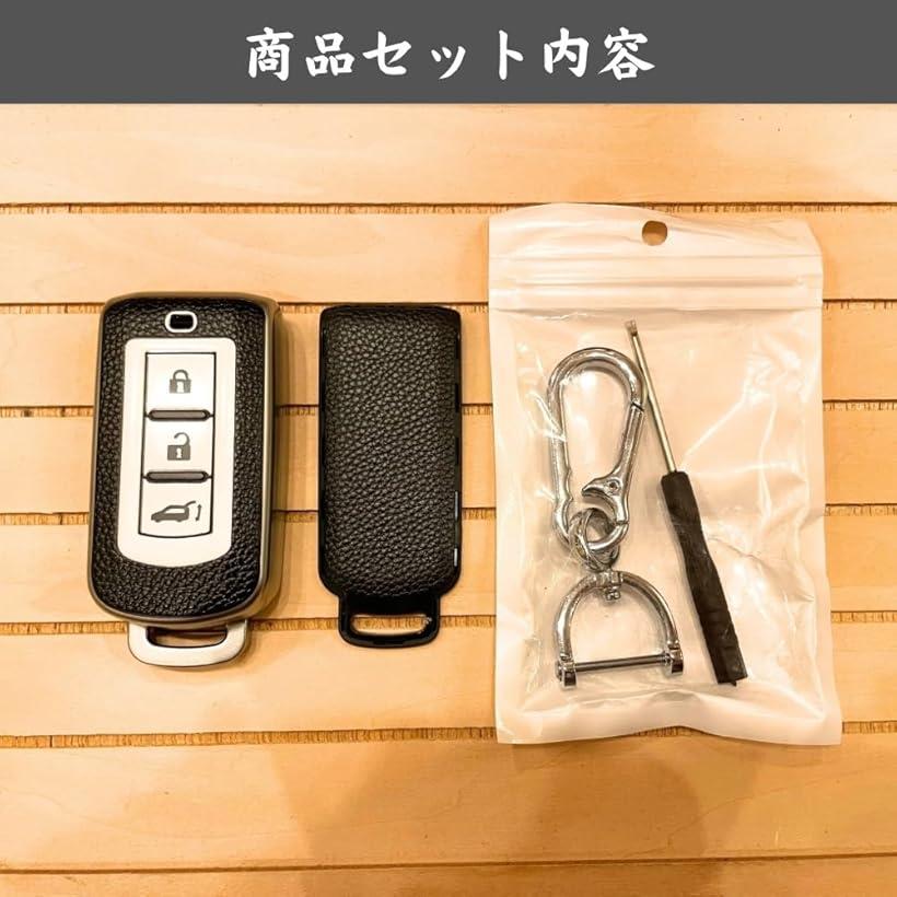 キーケース キーカバー 三菱 アウトランダー RVR ekワゴン ekスペース ミラージュ 日産 デイズ スマートキーケース 全面カバー mitsubishi 三菱車 シルバー(シルバー, M)
