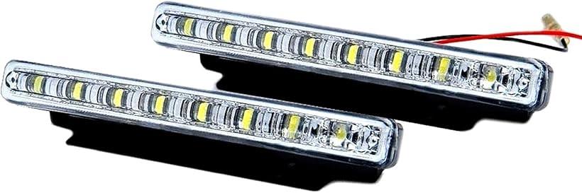 デイライト LED 16発 12V 汎用 左右 2個セット ホワイト 取り付けステー付属