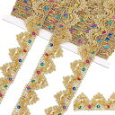 手芸ブレード キラキラリボン 長さ約9m 幅38mm スパンコール付きリボン アクセサリーパーツ ゴールド 縫製装飾 手芸材料 cos服 ハンドメイド カバン 高級 飾りアクセサリーおしゃれ 華麗 ホーム DIY縫製 クラフト(ゴールド)