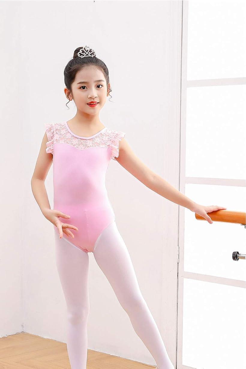 バレエ レオタード 子供 新体操 発表会 練習着 ダンス衣装 140 ピンク (ピンク, 140)