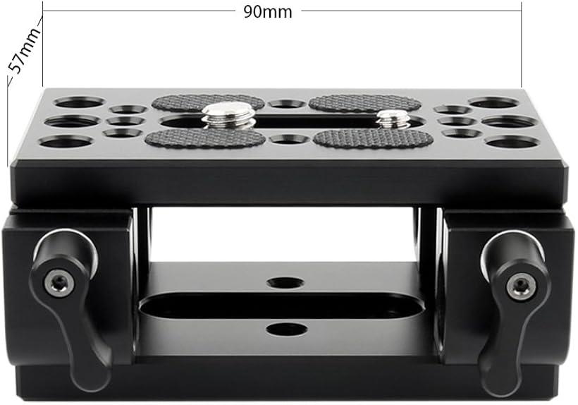 互換品汎用ベースプレート 15mmロッドクランプ付き 2個セット 1/4と3/8インチネジ...