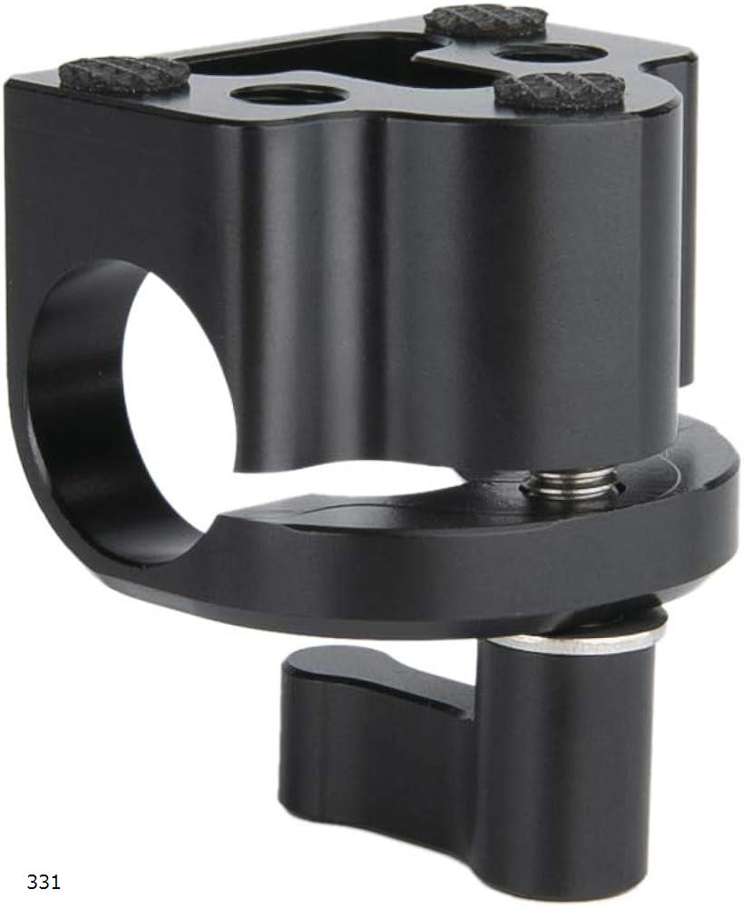 15mmロッドクランプ シングルロッドクランプ 1/4ネジ穴付き DSRLサポート撮影アクセサリー(331)